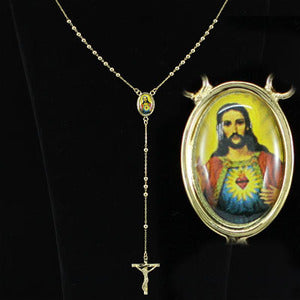 Jesus Dangle Cross Gold Plated 24" Necklace XN280