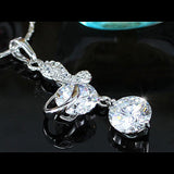 3 Carat Butterfly CZ Created Diamond Pendant Necklace XN290