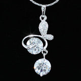 3 Carat Butterfly CZ Created Diamond Pendant Necklace XN290