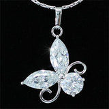 3.5 Carat Butterfly CZ Created Diamond Pendant Necklace XN292