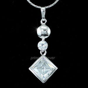 Sparkling 2 Carat CZ Created Diamond 18K Pendant & Necklace XN297
