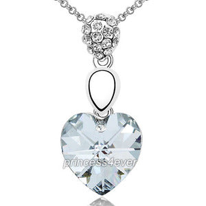 6 Carat Heart Stone Necklace use Austrian Crystal XN340