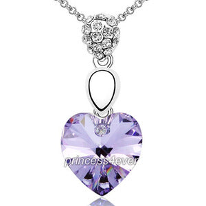 6 Carat Purple Heart Necklace use Austrian Crystal XN341