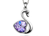 3 Carat Purple Heart Swan Necklace use Austrian Crystal XN365