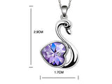 3 Carat Purple Heart Swan Necklace use Austrian Crystal XN365