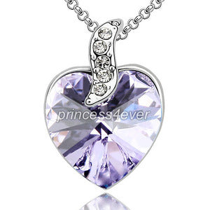 6 Carat Purple Heart Necklace use Austrian Crystal XN380