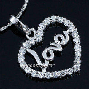 Heart Love 3 Carat CZ Created Stone Pendant & Necklace XN392