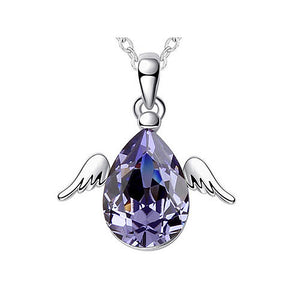 4 Carat Purple Angel Wing Necklace use Austrian Crystal XN406