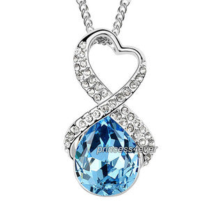 Blue 5 Carat Crystal Pendant Necklace use Austrian Crystal XN425
