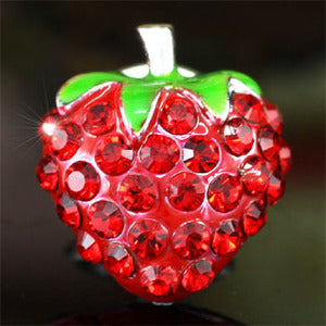 Red Strawberry Pin Brooch use Swarovski Crystal XP006