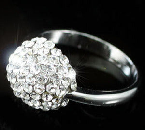 White Gold Plated Bling Ring use Swarovski Crystal XR068