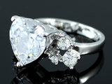 4 Carat Heart CZ Created Diamond Ring use Austrian Crystal XR086