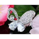 3 Carat Butterfly Ring use Austrian Crystal Free Size XR100