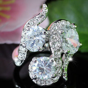 4 Carat CZ Created Diamond Ring use Austrian Crystal XR106