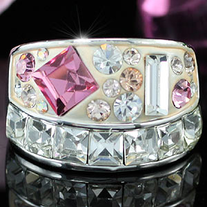 Pink Ring use Swarovski Crystal XR119