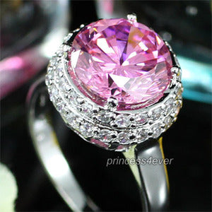 3.5 Carat Sparkling Pink Created Sapphire Ring XR133
