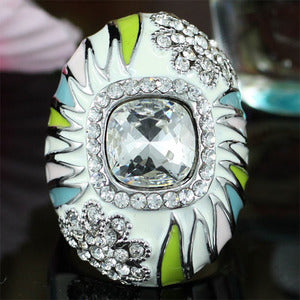 Multi-Color Flower Ring use Swarovski Crystal XR139