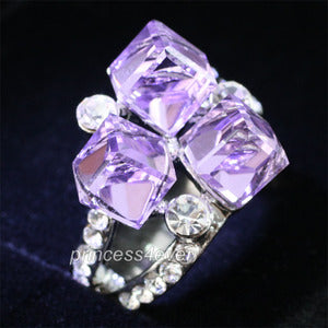 Purple Stylish Ring use Swarovski Crystal XR171