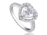 1.5 Carat Sparkling Heart CZ Created Diamond Ring XR193